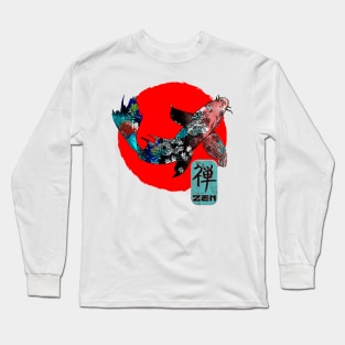 Japan Koi Carp Fish Water Pond Asian Japanese Symbol Art 245 Long Sleeve T-Shirt